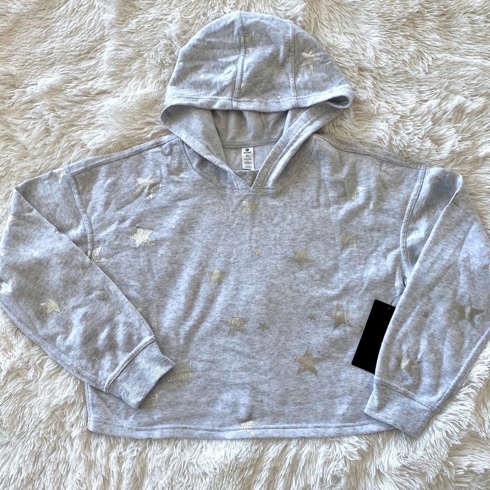 NWT gray star hooded sweatshirt